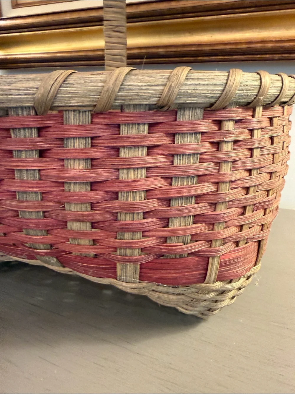 Handwoven Wicker Egg Gathering Storage Basket Oval Woven Sculpted Bottom